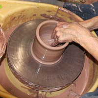 pottery being made on pottery wheel