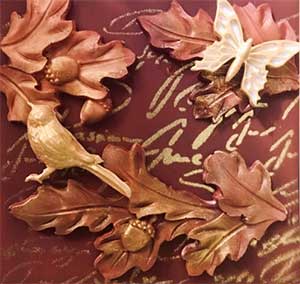 reisin artwork of oak leaves and acorns