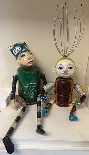 photo of two toys made from household scraps