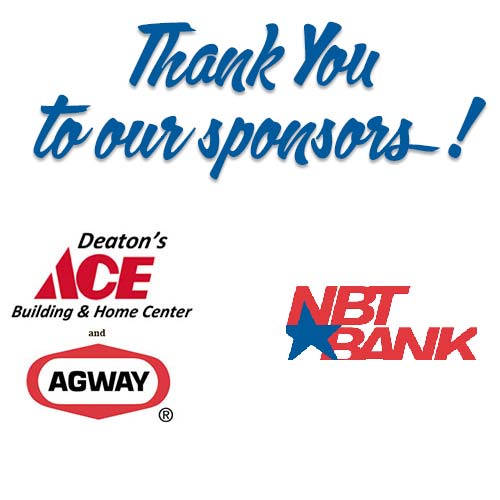 Thank you to our sponsors: Deaton's Ace Hardware, Deaton's Agway, NBT Bank Pulaski