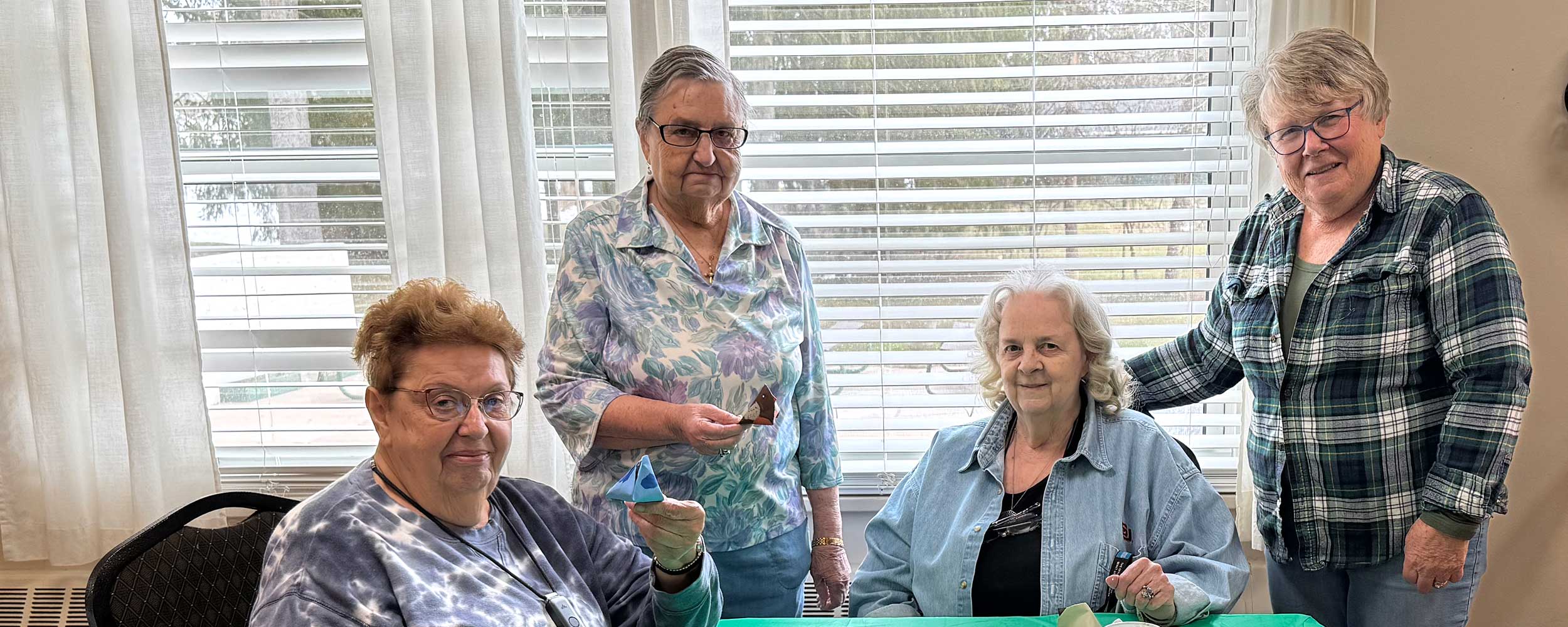 photo of students at a senior art class at Camp Hollis