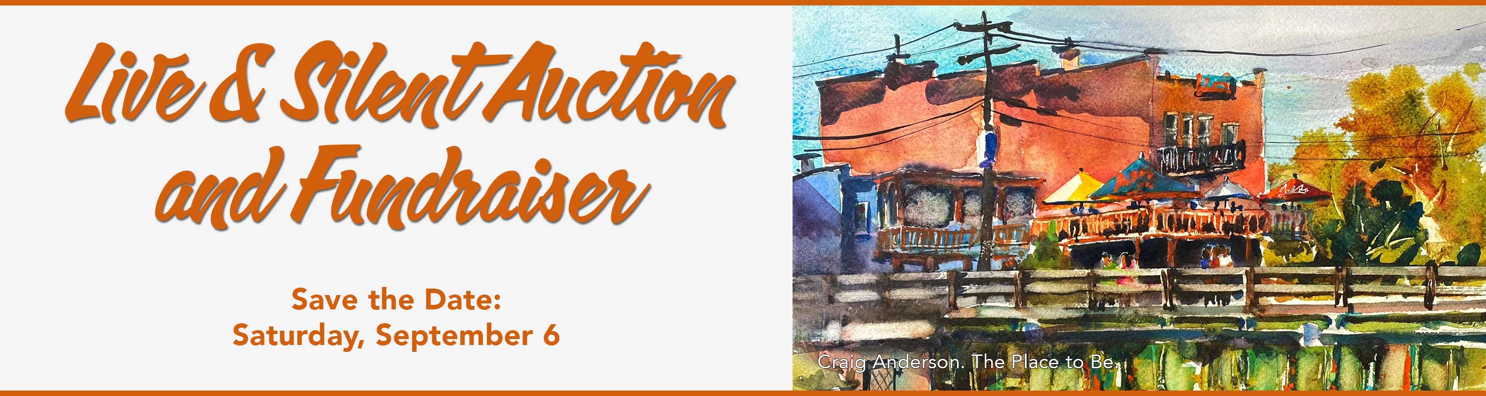banner titled Live & Silent Auction & Fundraiser Saturday, September 20