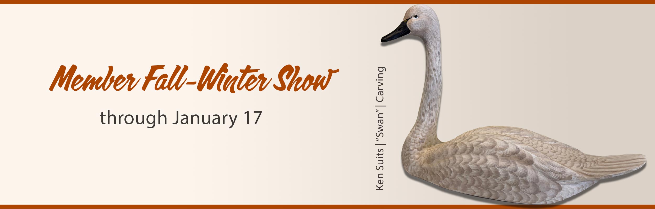 banner advertising the Fall-Winter Member Show 2025-2026 at the Fine Arts Center