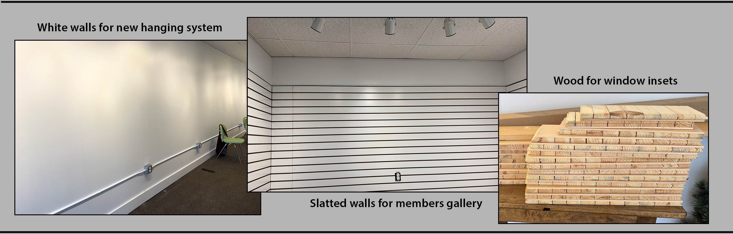 banner showing progress regarding the renovation project at the arts center