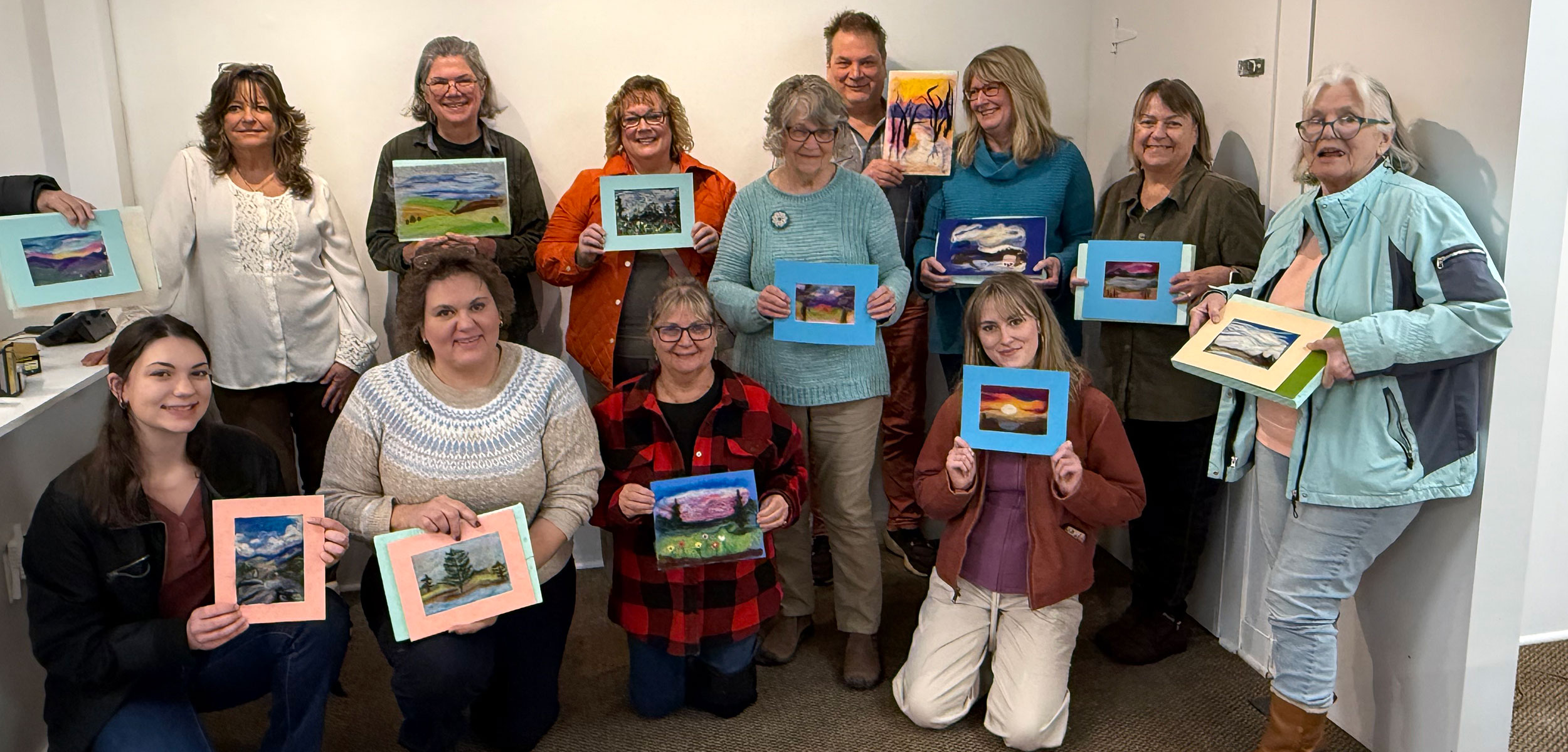 a photo of students and instructor from our arts center class on needle felting