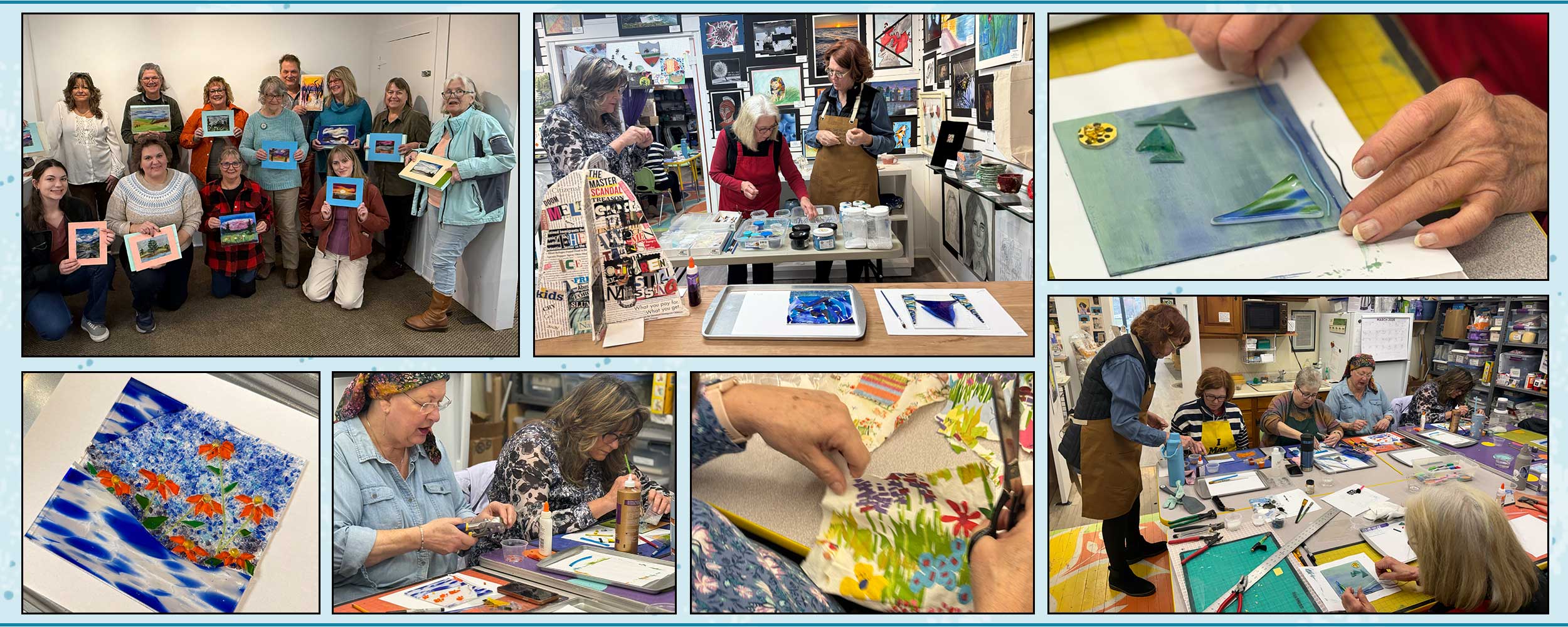 a photo of students and instructor from our arts center class on needle felting
