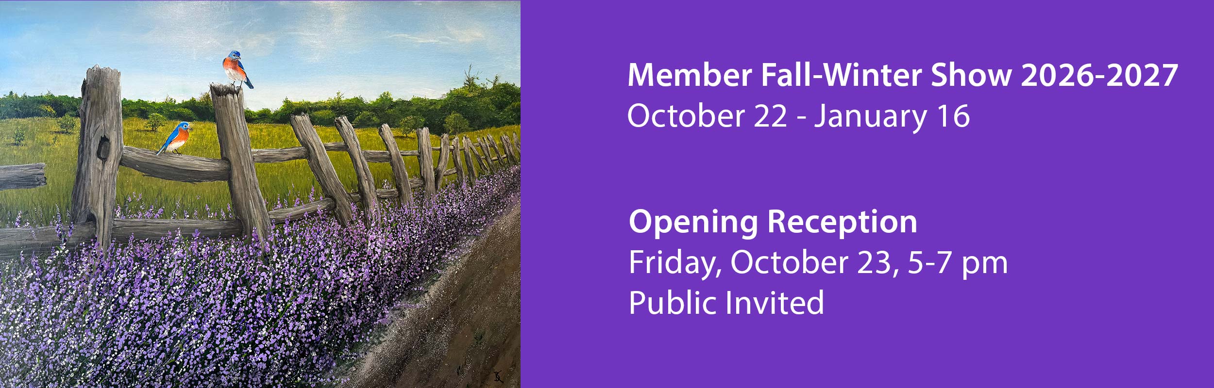 website banner announcing the Member Fall Winter Show 2026-2027