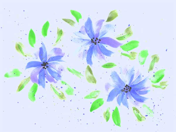 a painting of two colorful Easter eggs in green grass