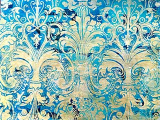 an example of a gelli plate print made by the instructor for this class