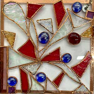 a 6x6-inch artwork in stained glass