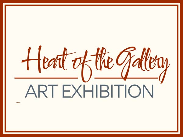 announcement for the heart of the gallery art exhibition at the Fine Arts Center