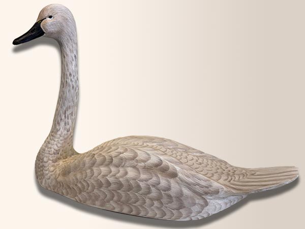 photo of a carving of a swan