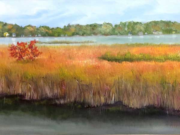 painting of Salmon River Estuary in fall