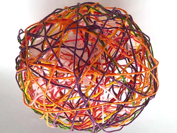 Image of string ball, an example of a screen free week project