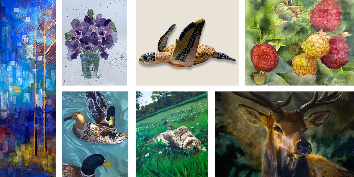 a collage of artworks from Member Artist Summer Show 2021